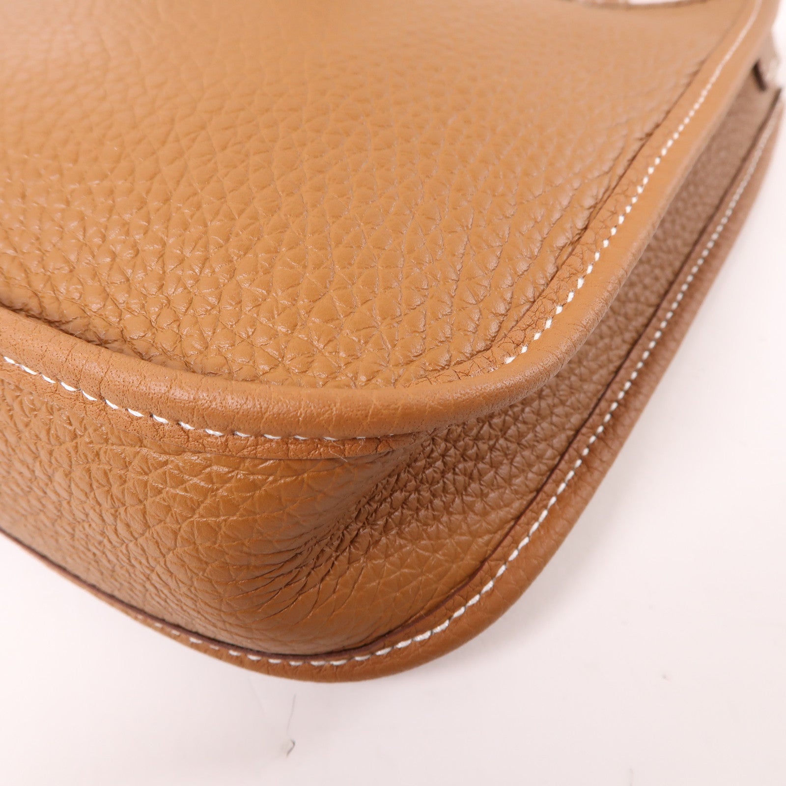 HERMES Clemence皮革Evelyne TPM銀扣肩背袋Gold棕色