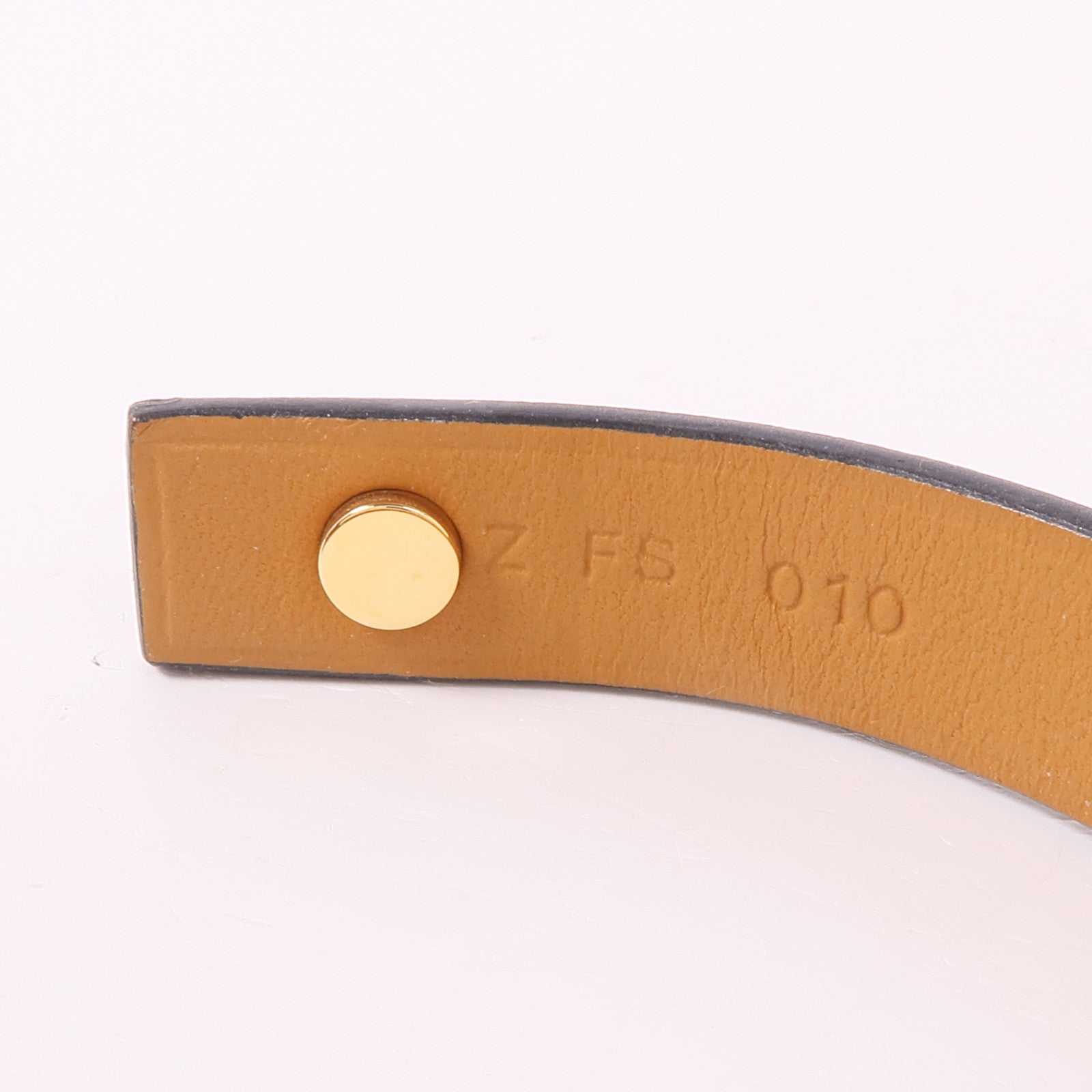 HERMES Swift皮革Mini Dog Bracelet金扣手鐲Noir