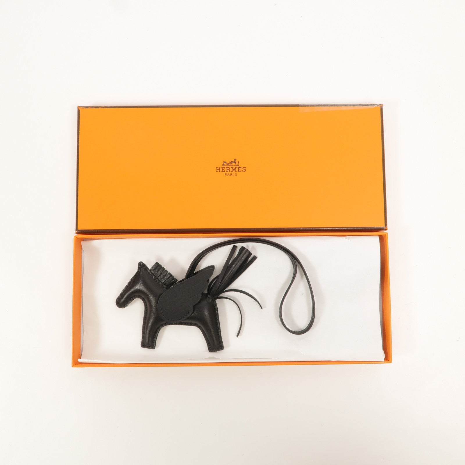 HERMES Swift/Milo皮革Rodeo Pagase PM掛飾Noir