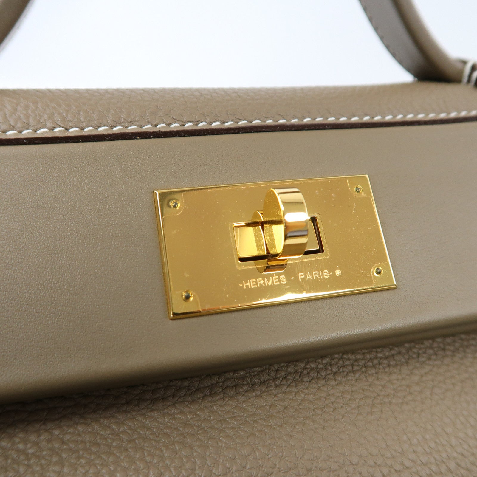 HERMES Togo皮革24/24 29cm金扣手挽肩背兩用袋大象灰色