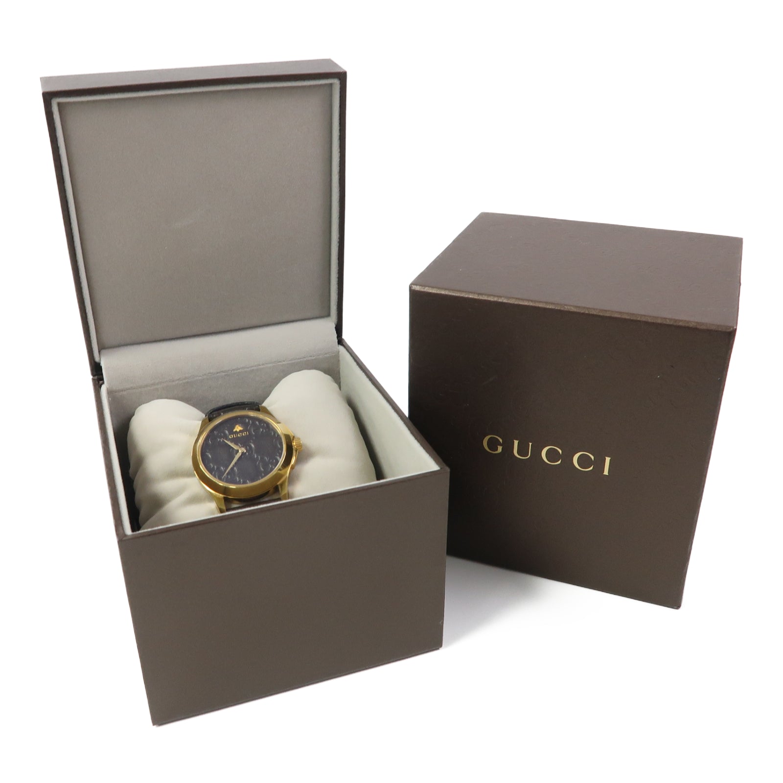 GUCCI Gucci Watch皮革/不鏽鋼手錶使用機芯啡色