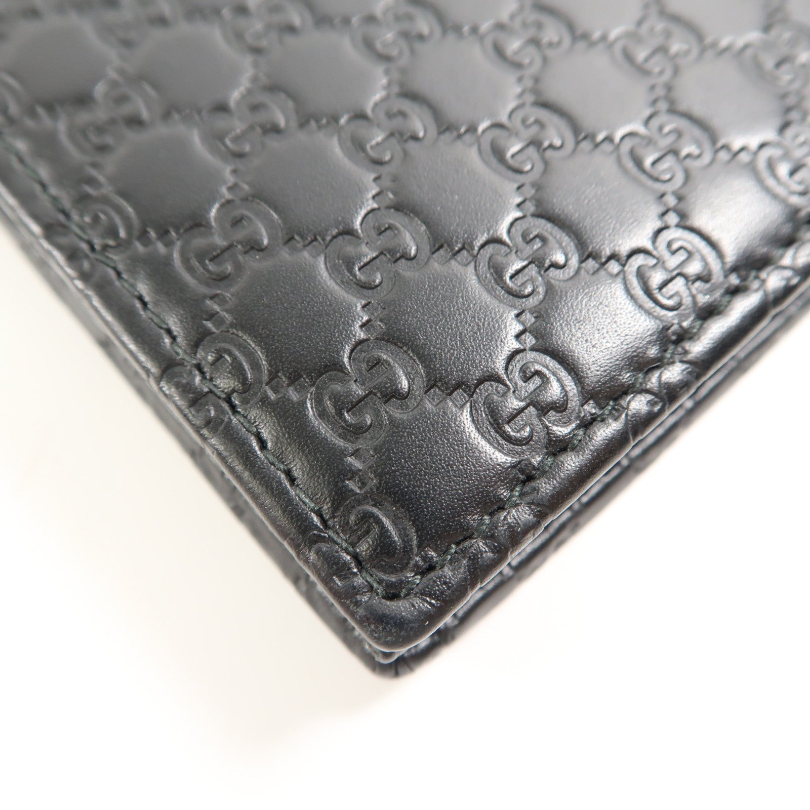 GUCCI Guccissima皮革Shoulder Wallet金扣肩背袋黑色