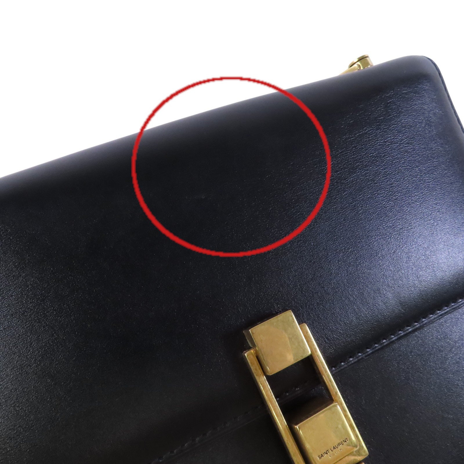 SAINT LAURENT 牛皮皮革Carre Satchel金扣肩背袋