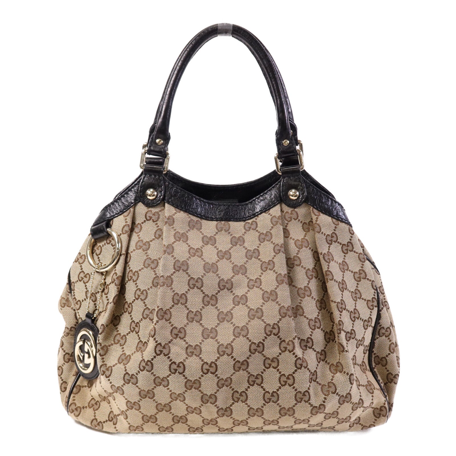 GUCCI 帆布Shoulder Bag金扣肩背袋