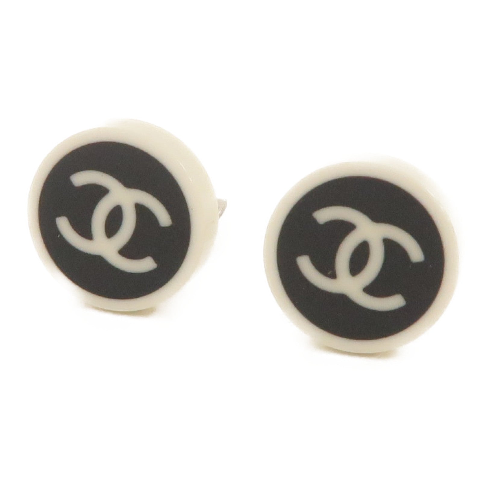 CHANEL PVC Earrings耳環白色/黑色