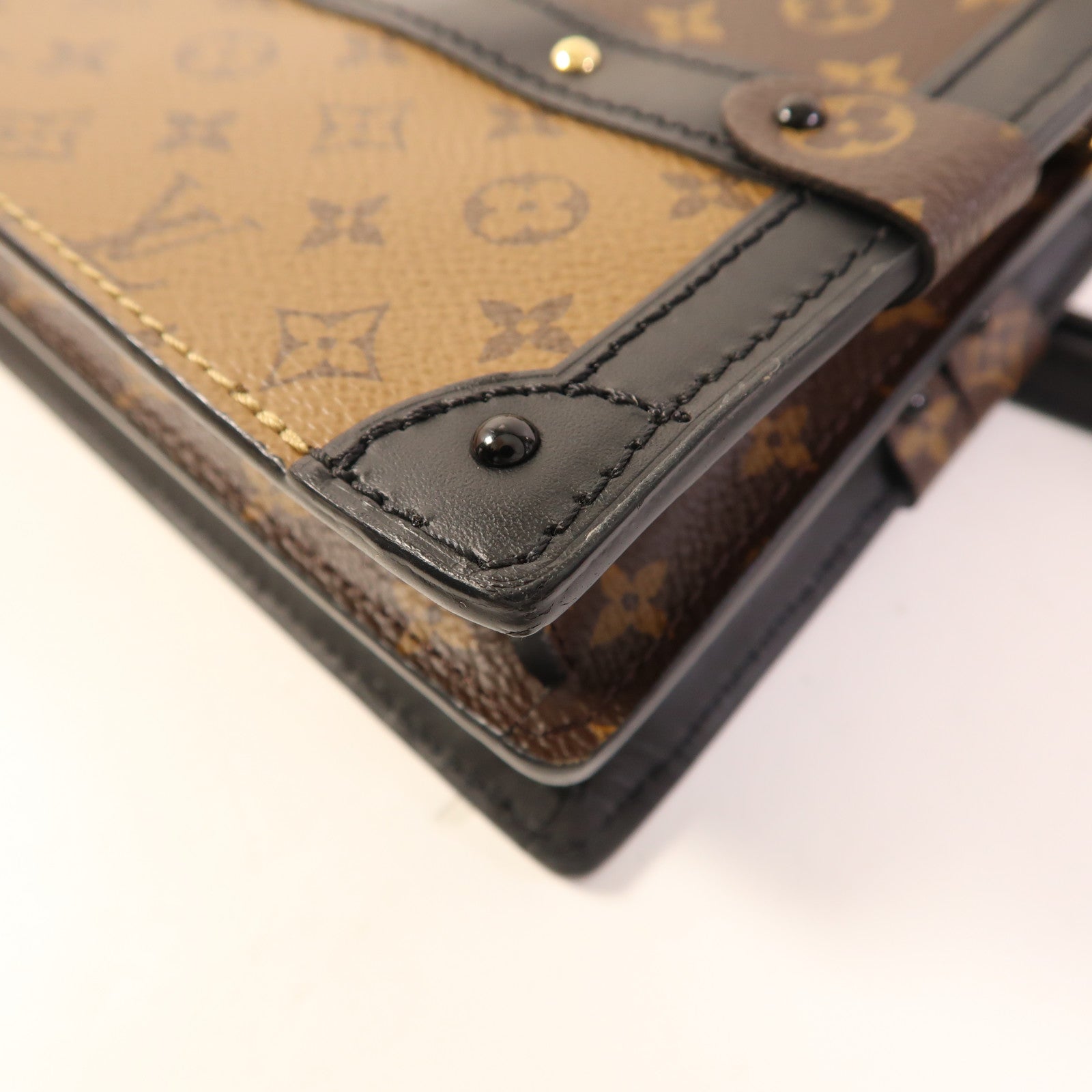 LOUIS VUITTON LV GHW Trunk Clutch Shoulder Bag M43596 Monogram Reverse Brown