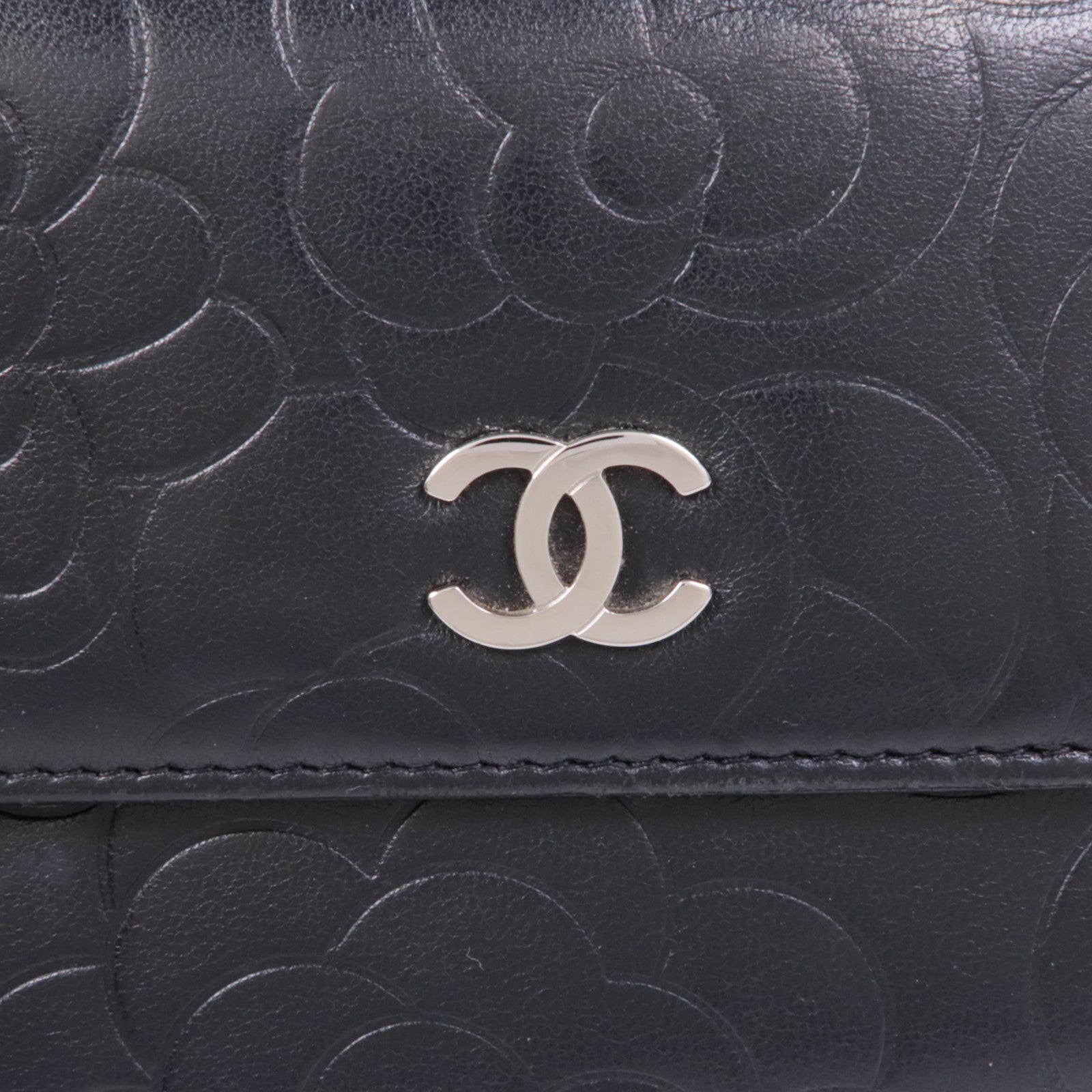 CHANEL 羊皮皮革Long Wallet銀扣長錢包