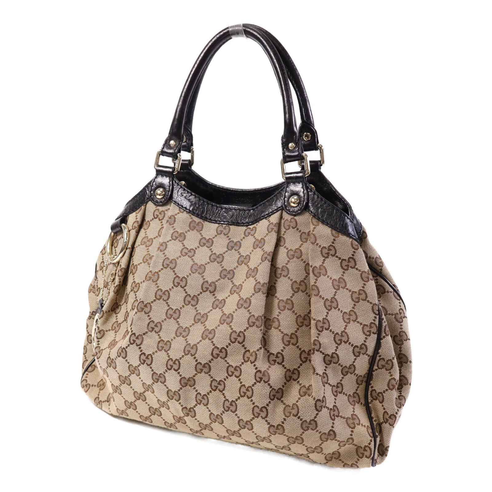 GUCCI 帆布Shoulder Bag金扣肩背袋