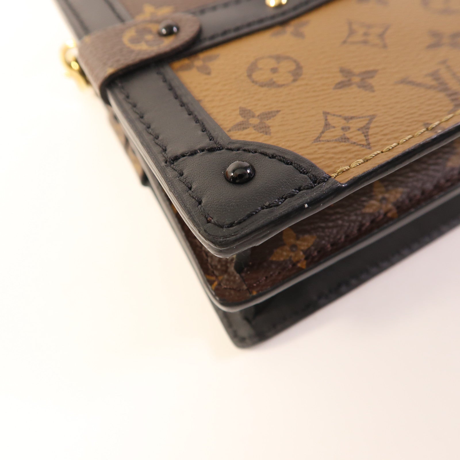 LOUIS VUITTON LV GHW Trunk Clutch Shoulder Bag M43596 Monogram Reverse Brown