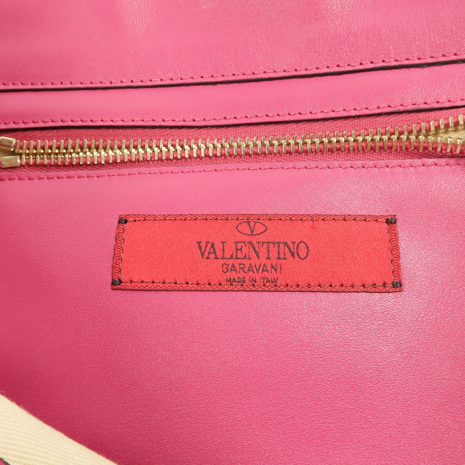 Valentino 牛皮皮革Rockstud Top Handle手挽肩背兩用袋
