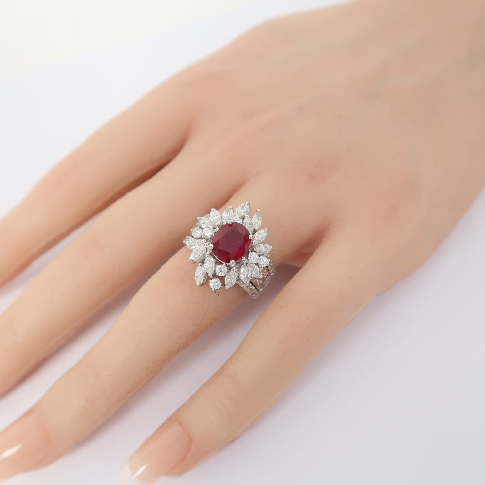 JEWELRY 18K白金Ruby Ring戒指US#6.5