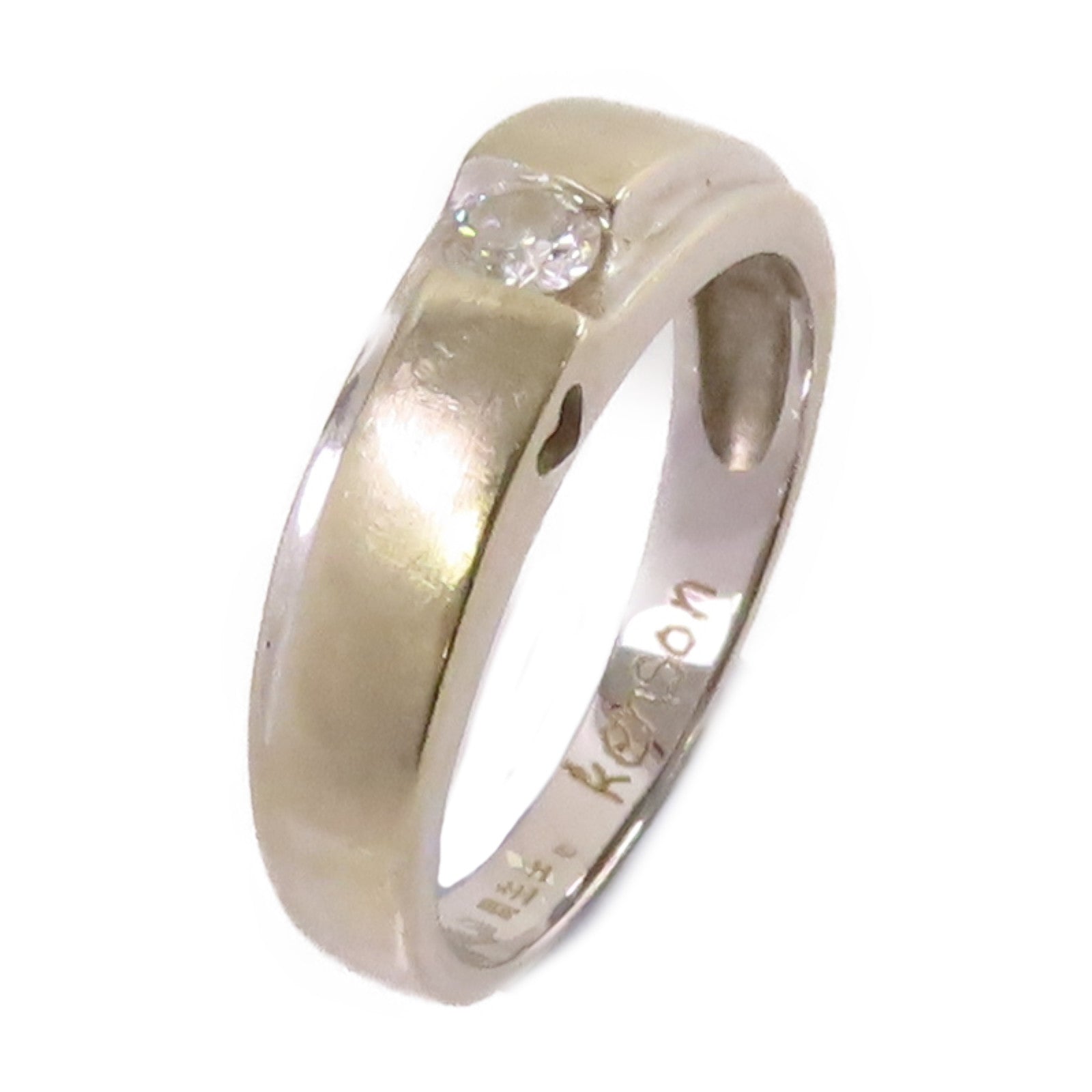 JEWELRY 【激減優惠】18K白金/0.09ct鑽石Diamond Ring戒指US#4.25