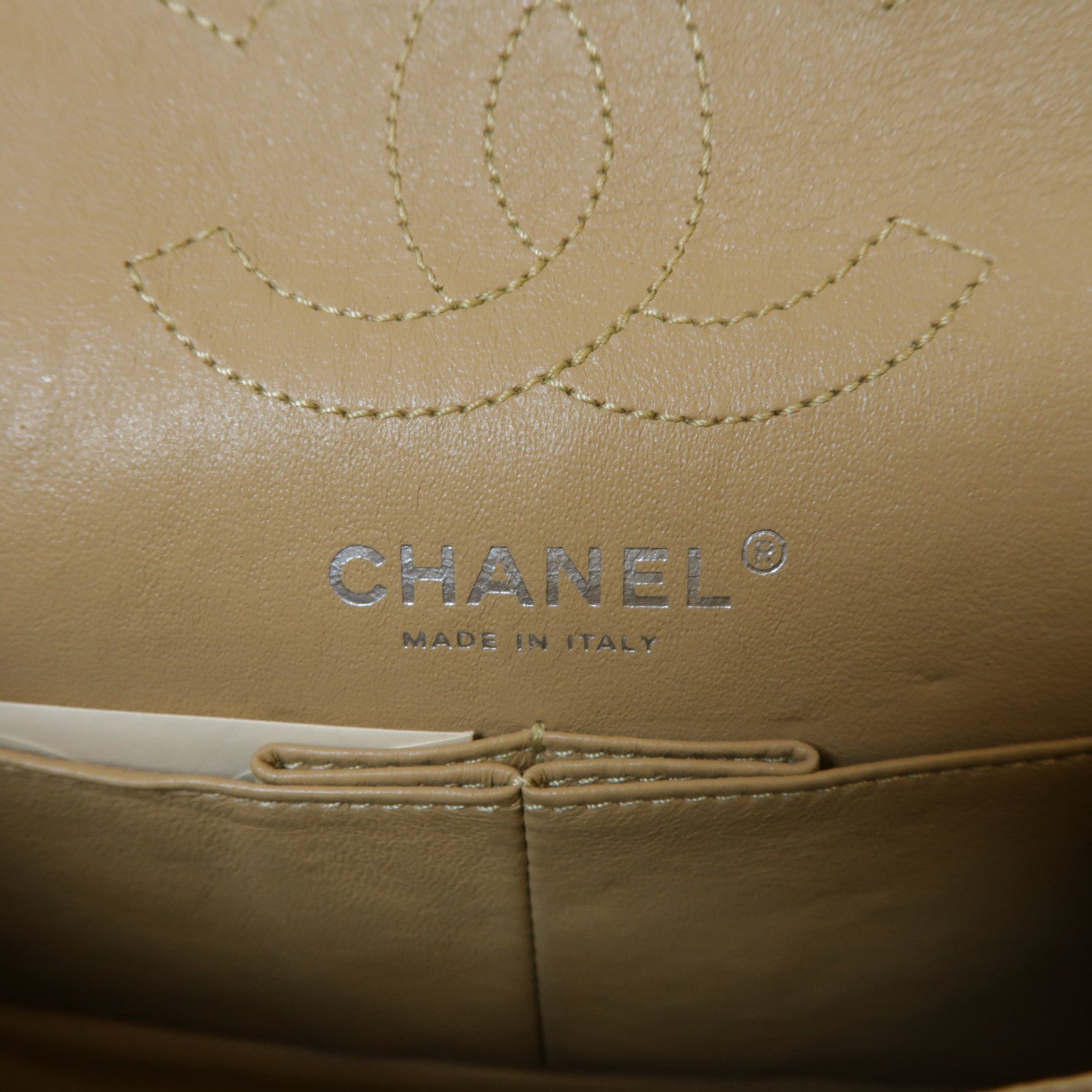 CHANEL **【激減優惠】菱格牛皮皮革2.55 Chain Shoulder Bag銀扣鏈帶肩背袋金色