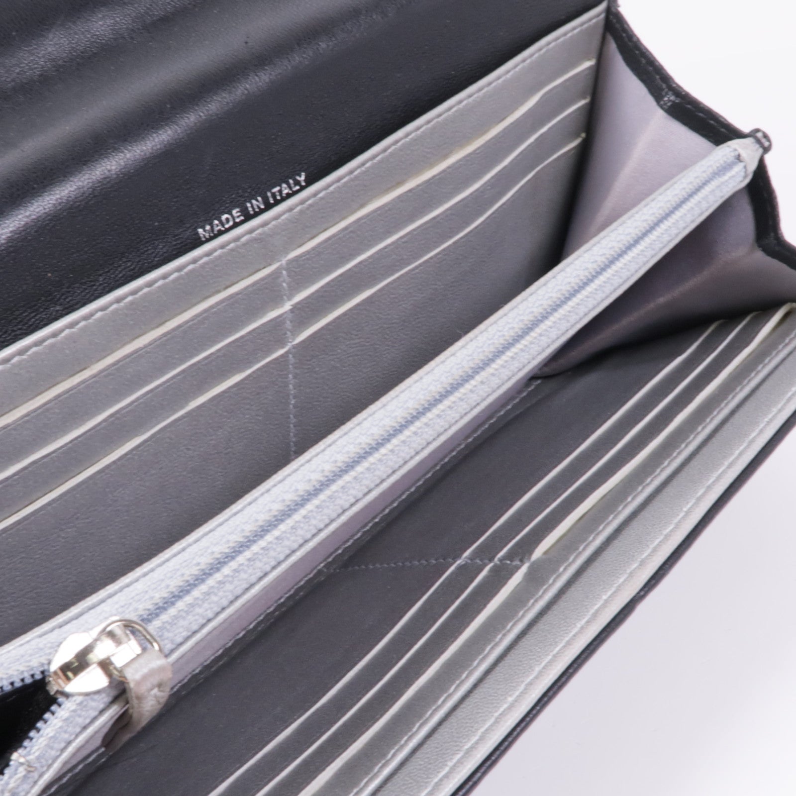 CHANEL 羊皮皮革Long Wallet銀扣長錢包