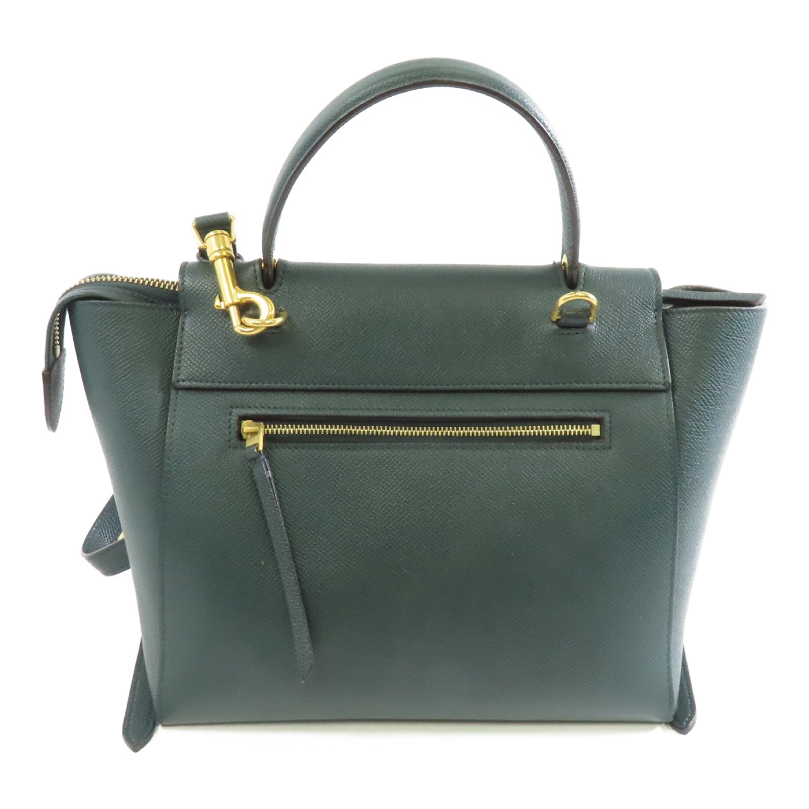 CELINE 牛皮皮革Belt Bag金扣手挽肩背兩用袋綠色