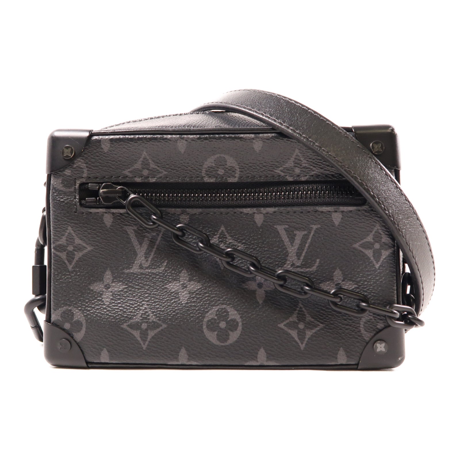 LOUIS VUITTON Monogram Eclipse Mini Soft Trunk肩背袋黑色