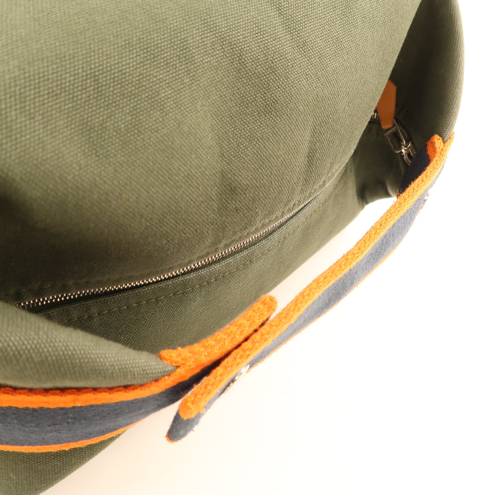 HERMES 帆布Bride A Brac Case Large銀扣手挽袋Vert Foret
