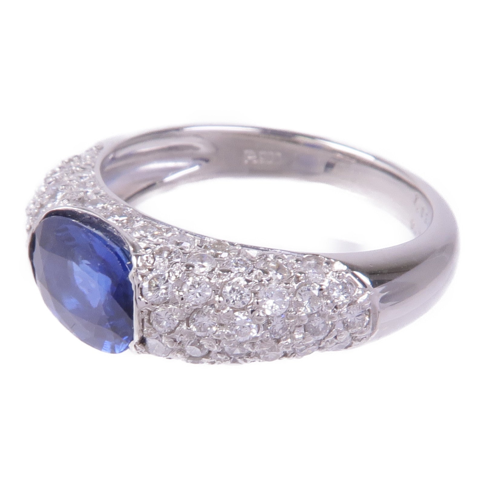 JEWELRY PT900鉑金Sapphire Diamond Ring藍寶石/鑽石戒指US#6