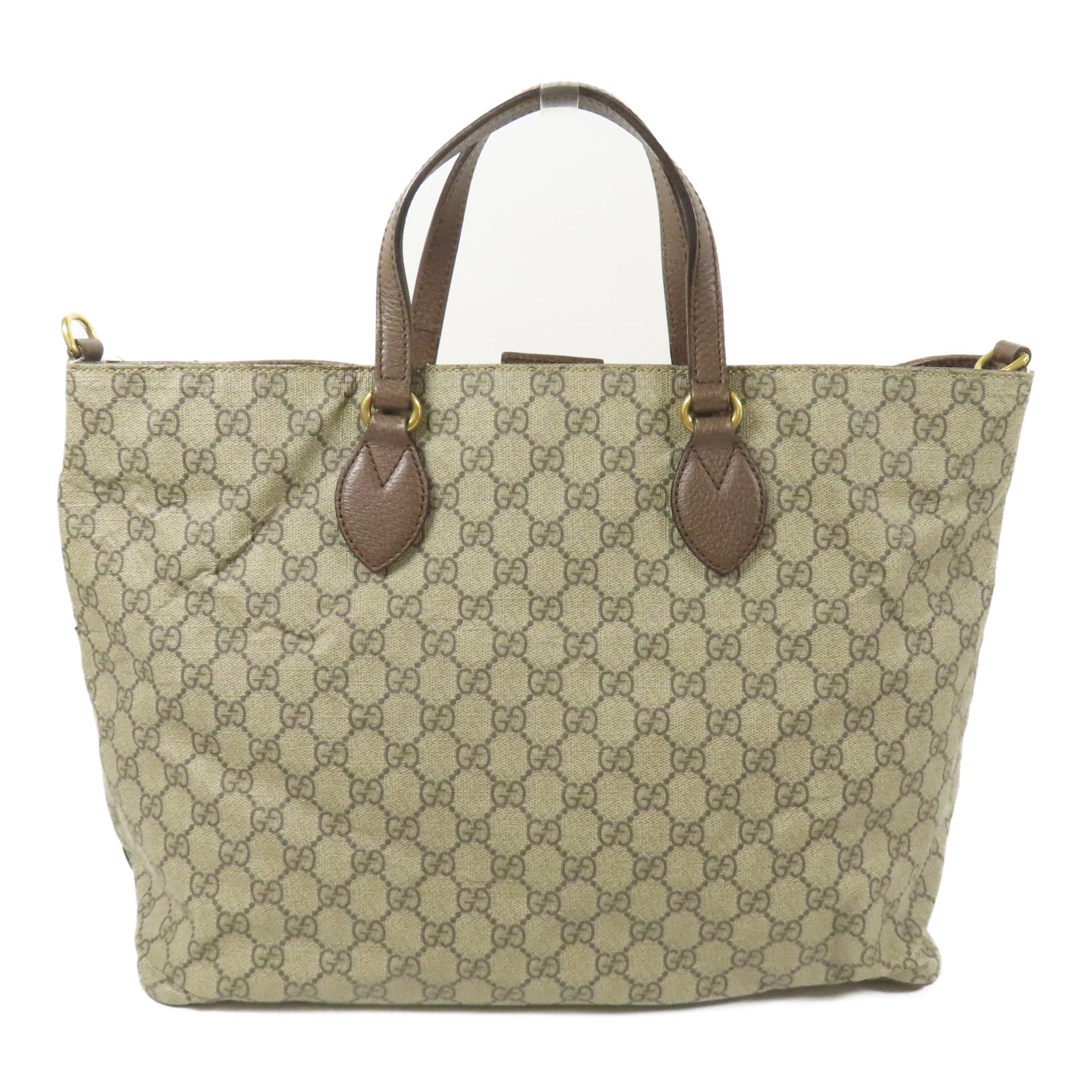 GUCCI 塗層帆布Tote Bag金扣手挽肩背兩用袋