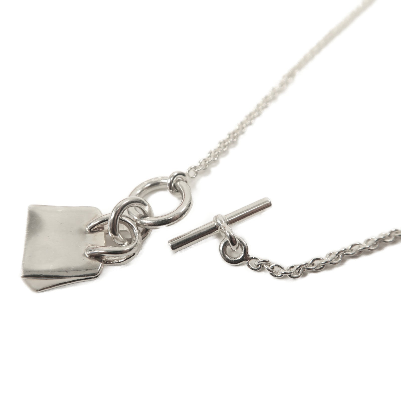 HERMES 925純銀Birkin Pendant項鏈銀色