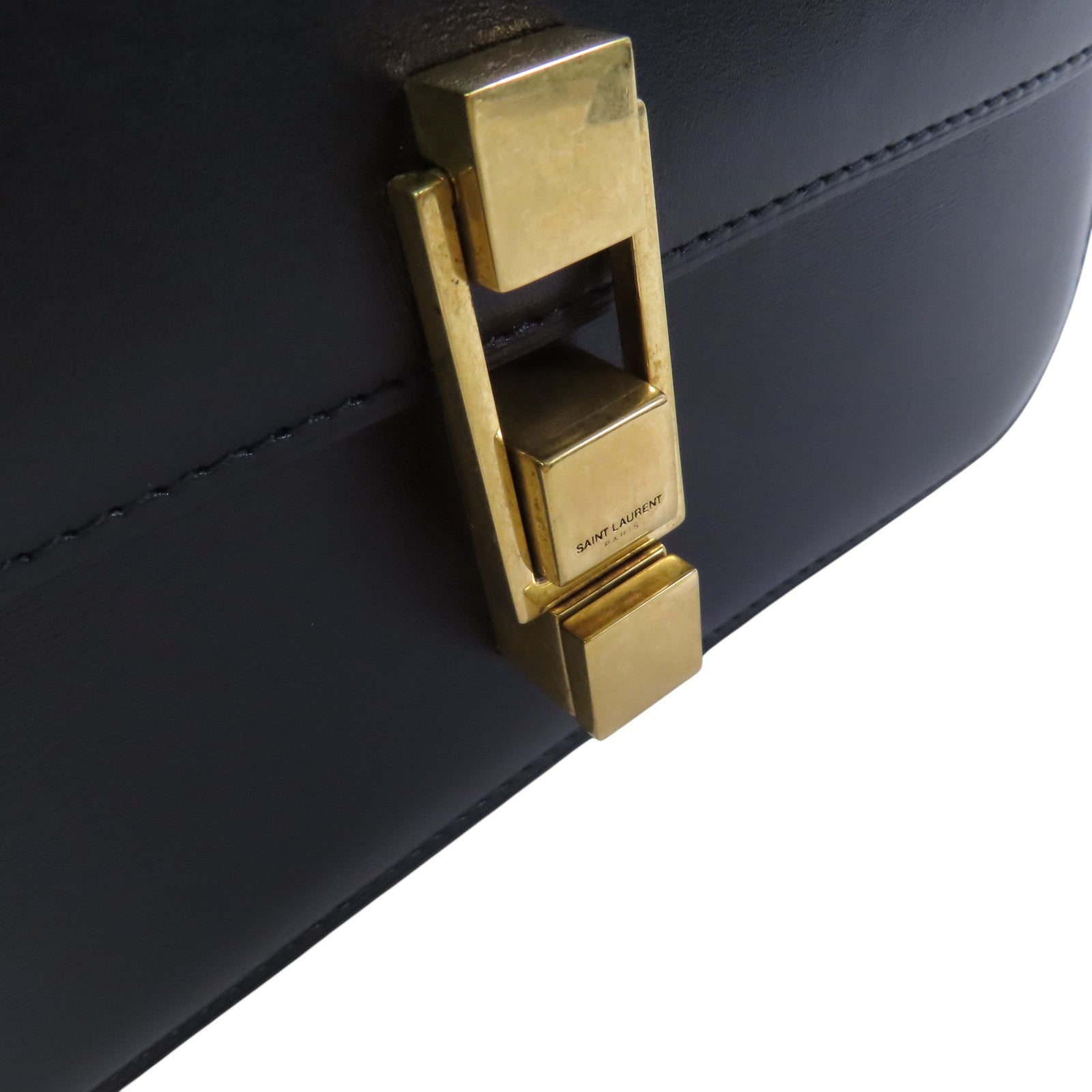 SAINT LAURENT 牛皮皮革Carre Satchel金扣肩背袋