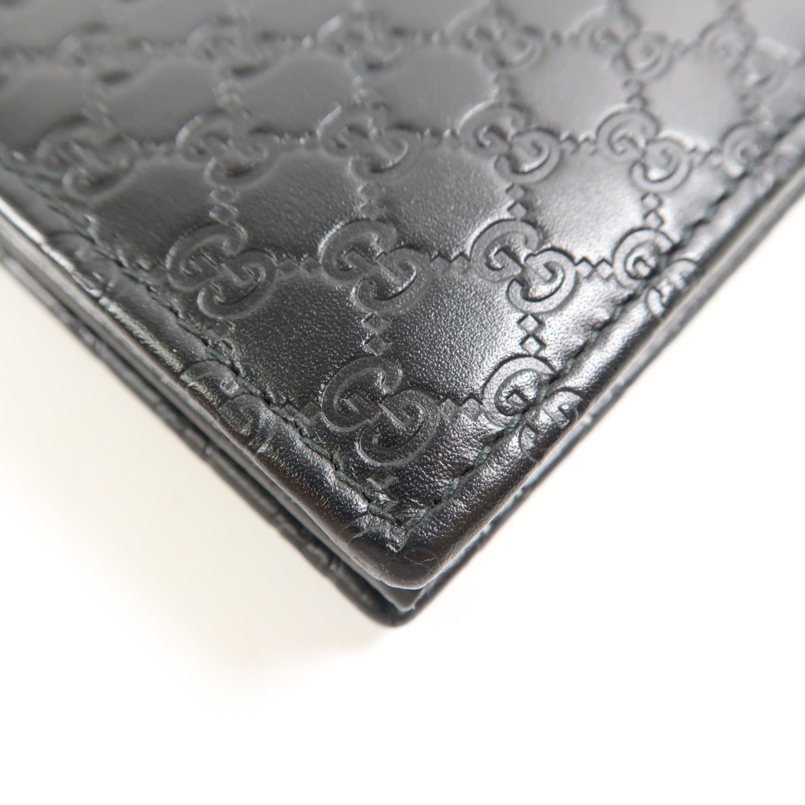 GUCCI Guccissima皮革Shoulder Wallet金扣肩背袋黑色