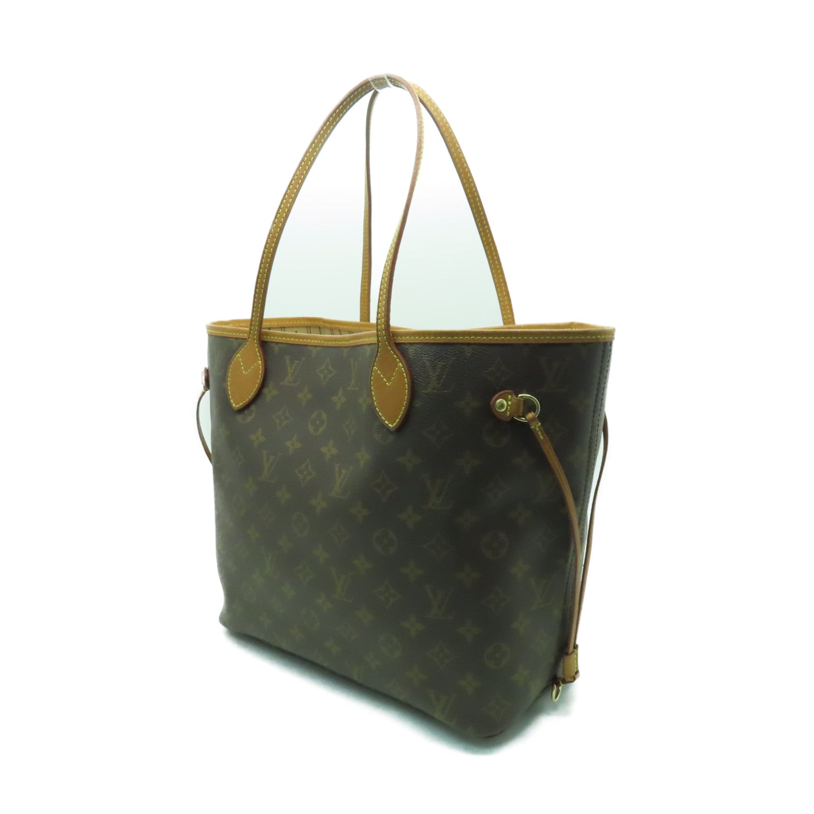LOUIS VUITTON 【激減優惠】Monogram Neverfull MM金扣手挽袋棕色
