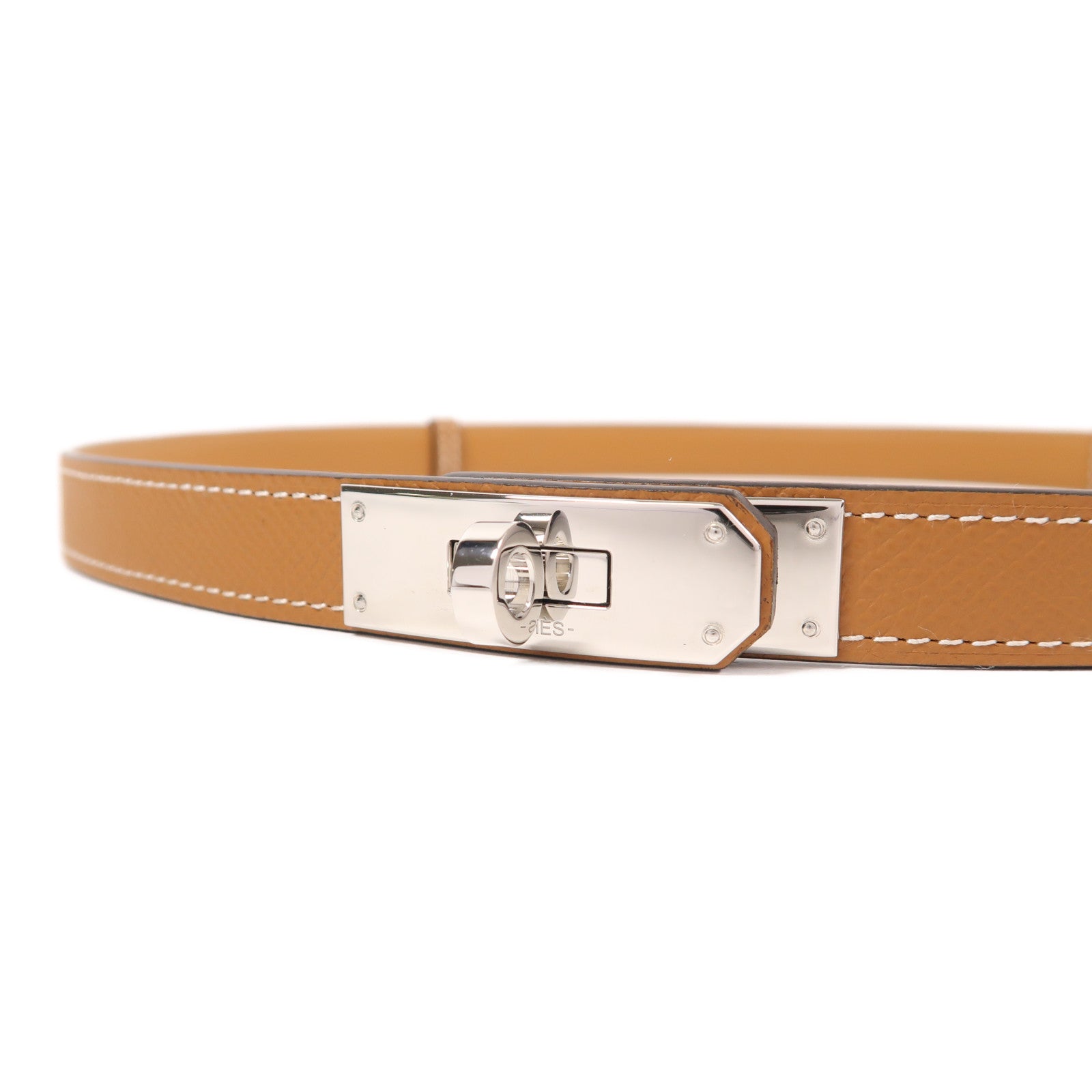 HERMES 【激減優惠】Epsom皮革Kelly Pocket 18銀扣皮帶Gold