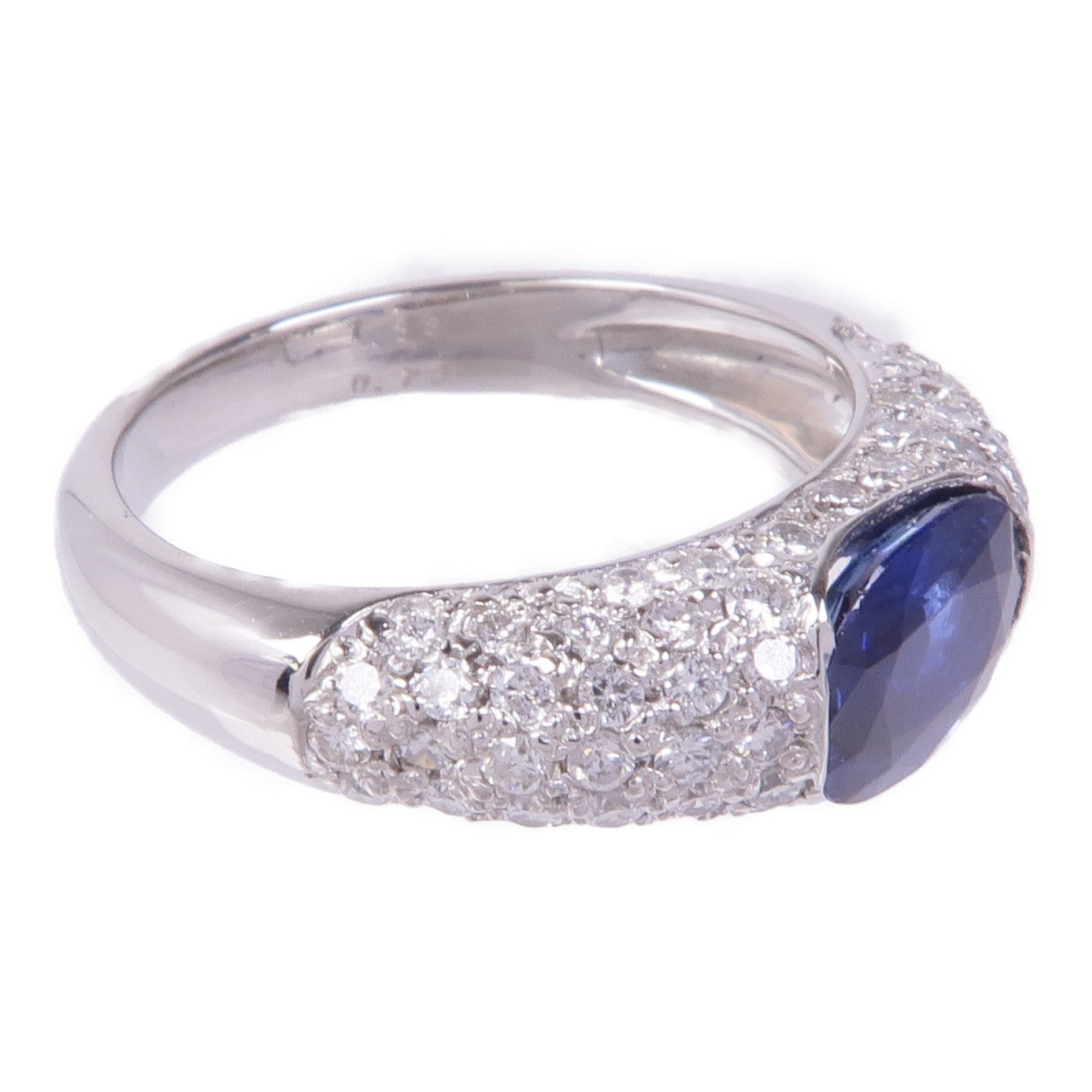 JEWELRY PT900鉑金Sapphire Diamond Ring藍寶石/鑽石戒指US#6