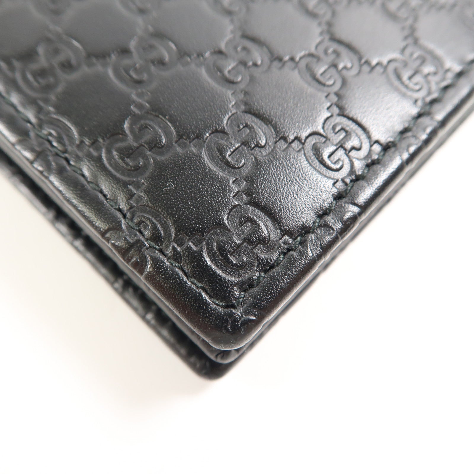 GUCCI Guccissima皮革Shoulder Wallet金扣肩背袋黑色