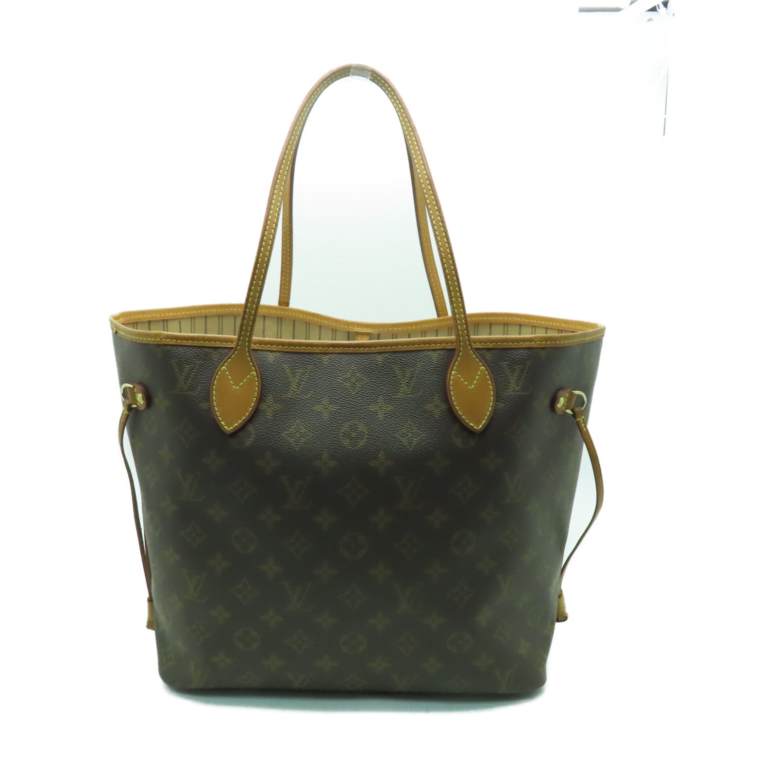 LOUIS VUITTON 【激減優惠】Monogram Neverfull MM金扣手挽袋棕色