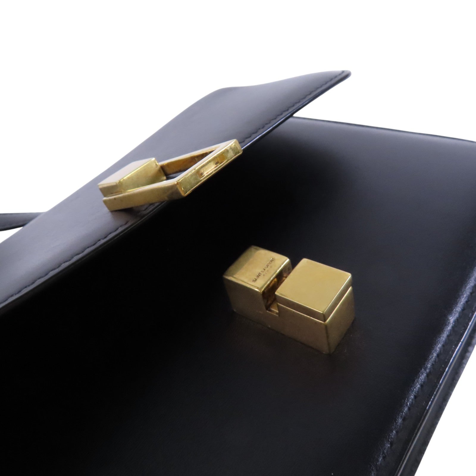 SAINT LAURENT 牛皮皮革Carre Satchel金扣肩背袋