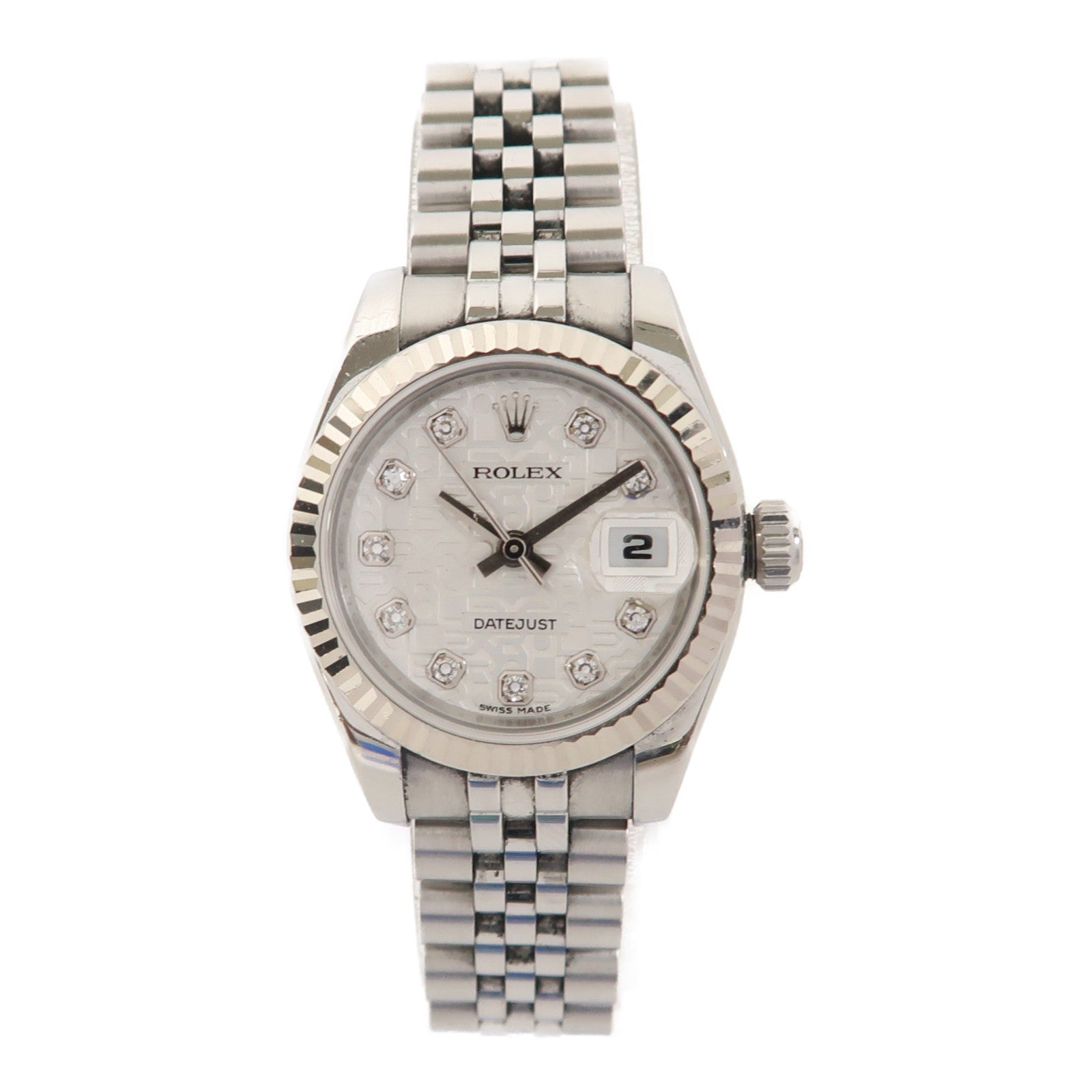 ROLEX 18K白金/不鏽鋼 Datejust自動機芯手錶銀色