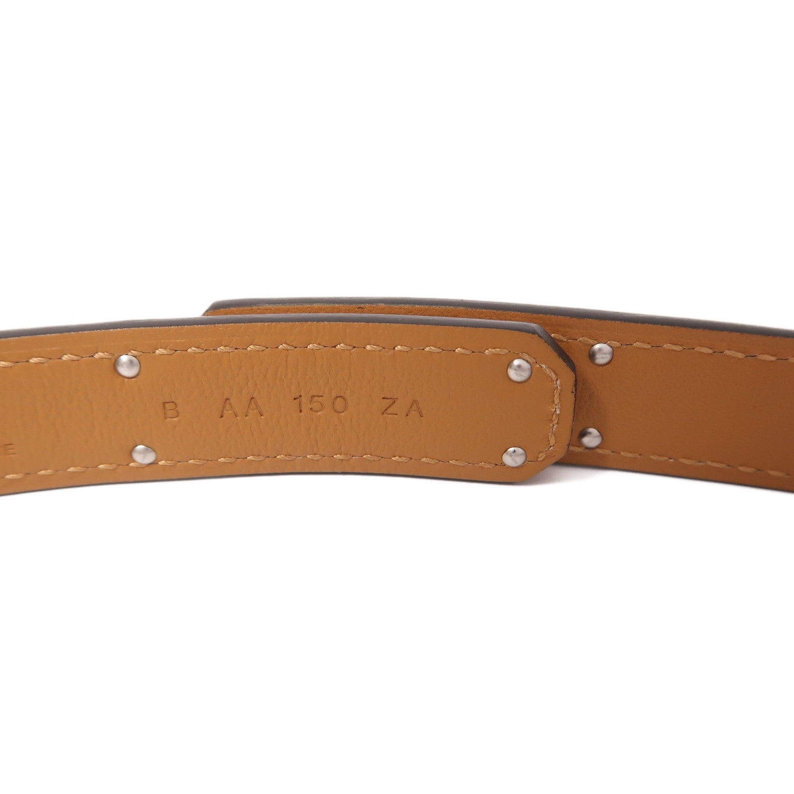 HERMES Epsom皮革Kelly Pocket 18銀扣皮帶Gold