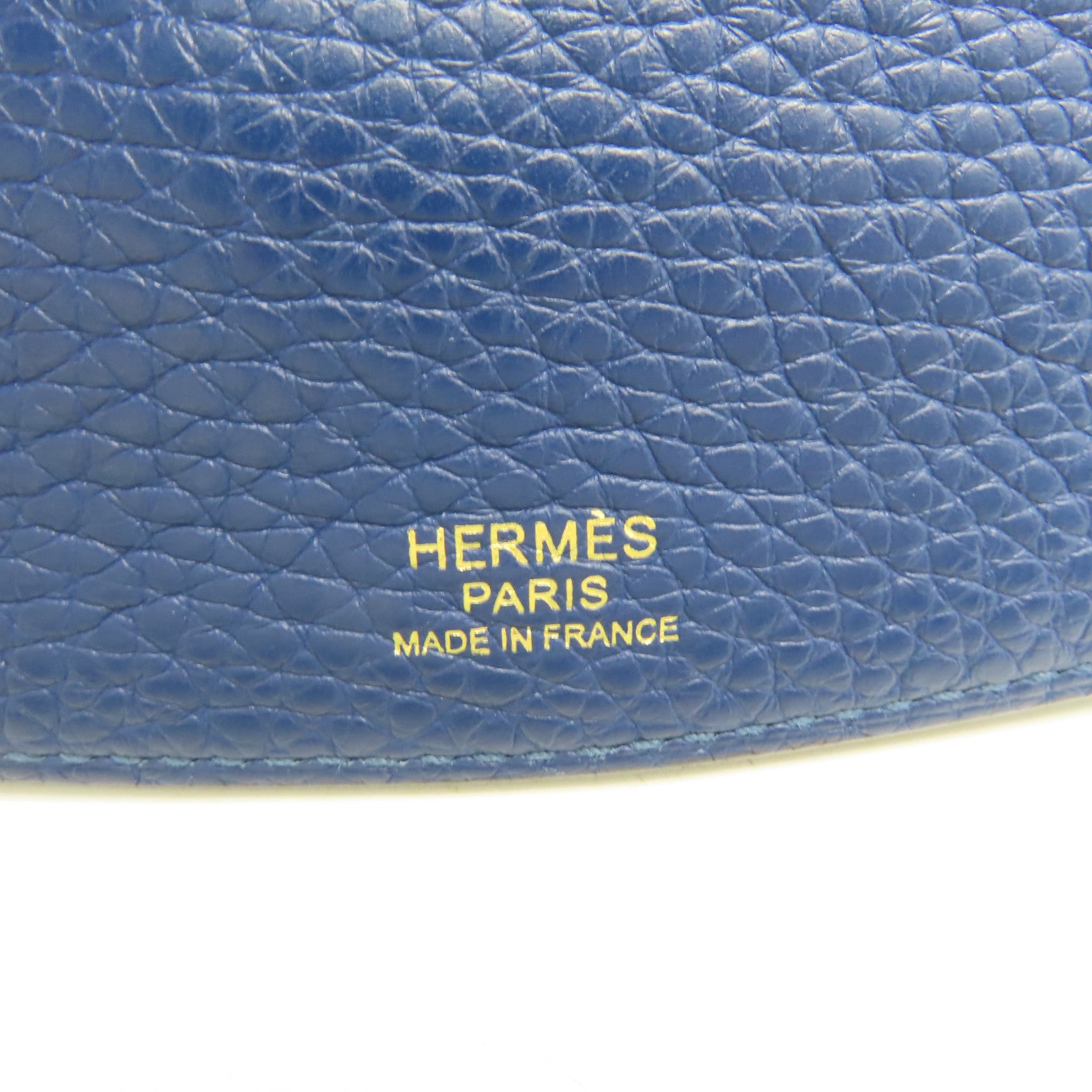 HERMES 【激減優惠】Clemence皮革Sac Saut 25 Shoulder Bag金扣肩背袋藍色