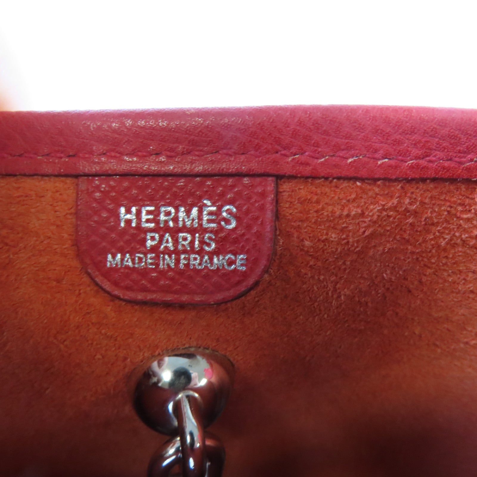 HERMES Epsom皮革Vespa Shoulder Bag銀扣肩背袋法拉利紅色