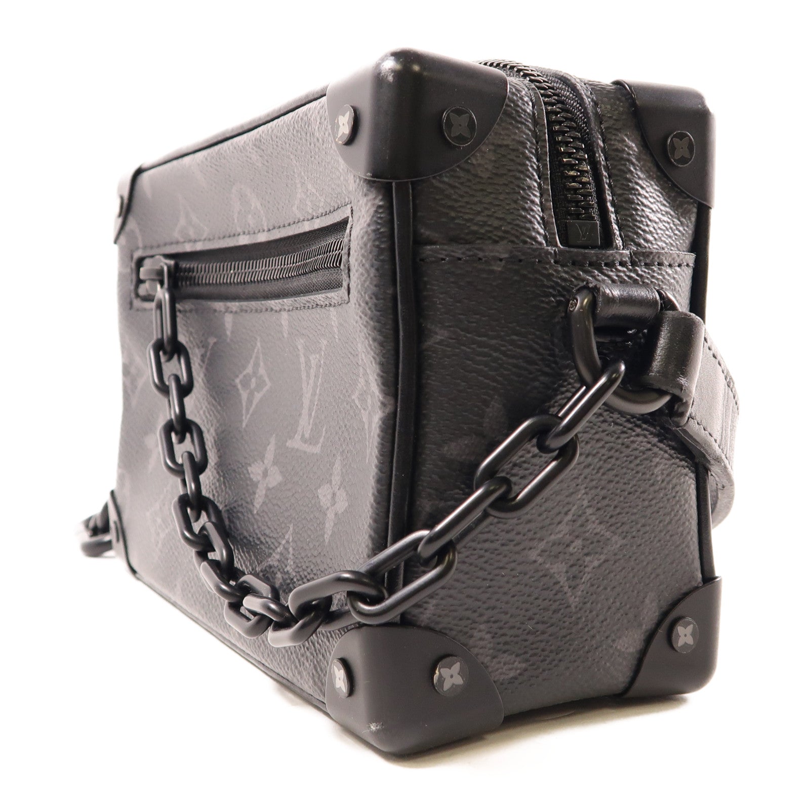 LOUIS VUITTON Monogram Eclipse Mini Soft Trunk肩背袋黑色