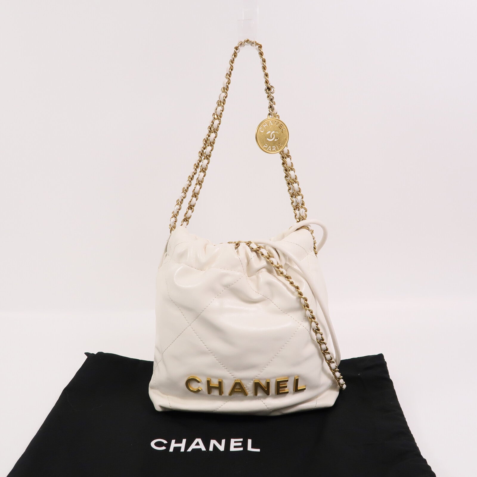 CHANEL 牛皮皮革Chanel 22 Mini手挽肩背兩用袋