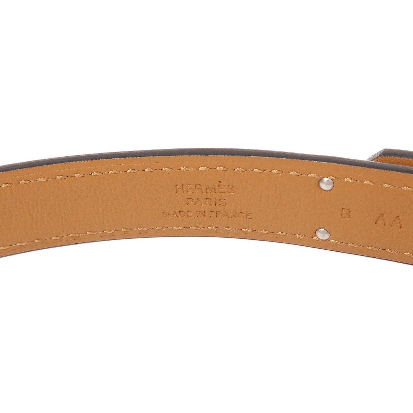 HERMES Epsom皮革Kelly Pocket 18銀扣皮帶Gold