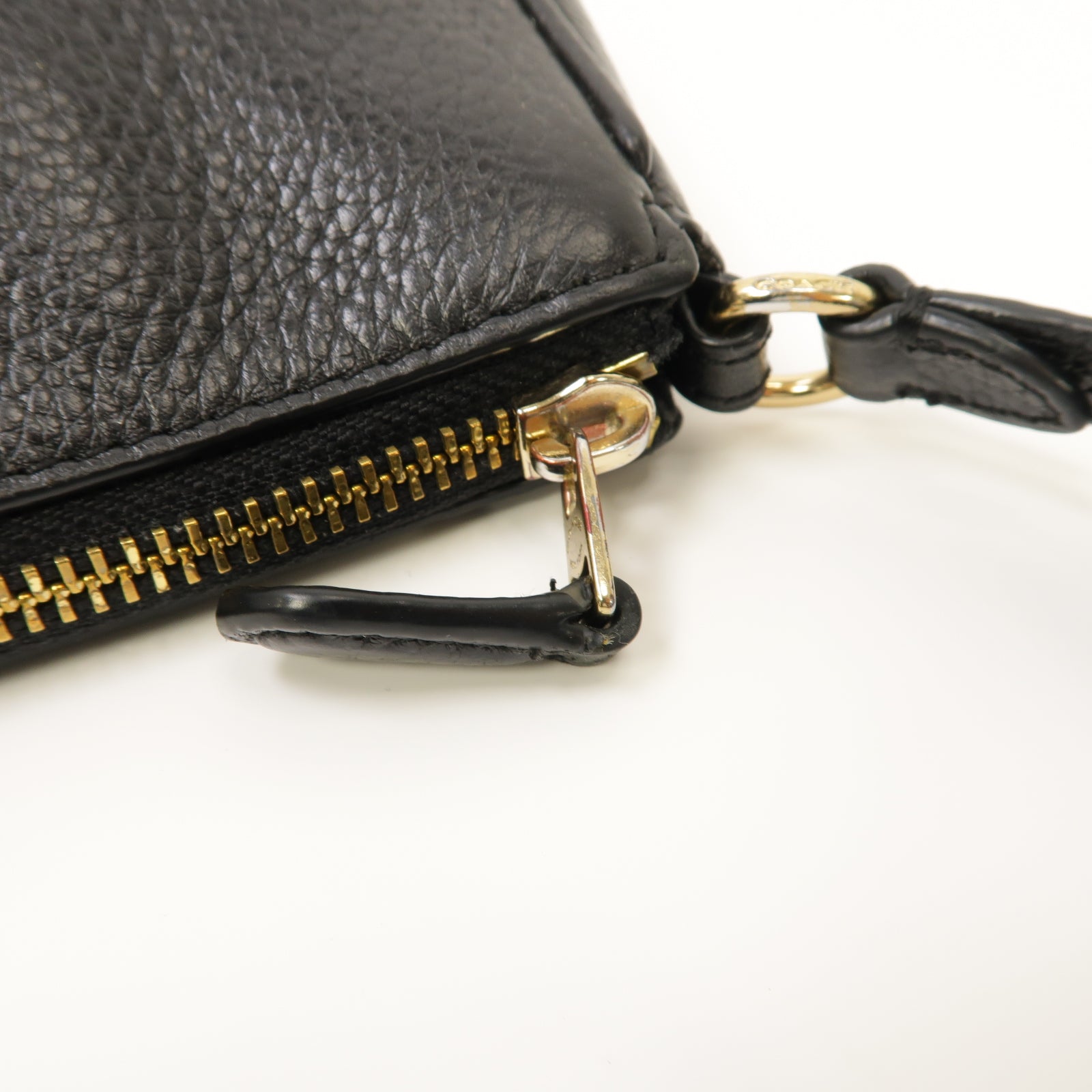 COACH 【激減優惠】牛皮皮革Shoulder Bag金扣肩背袋黒色