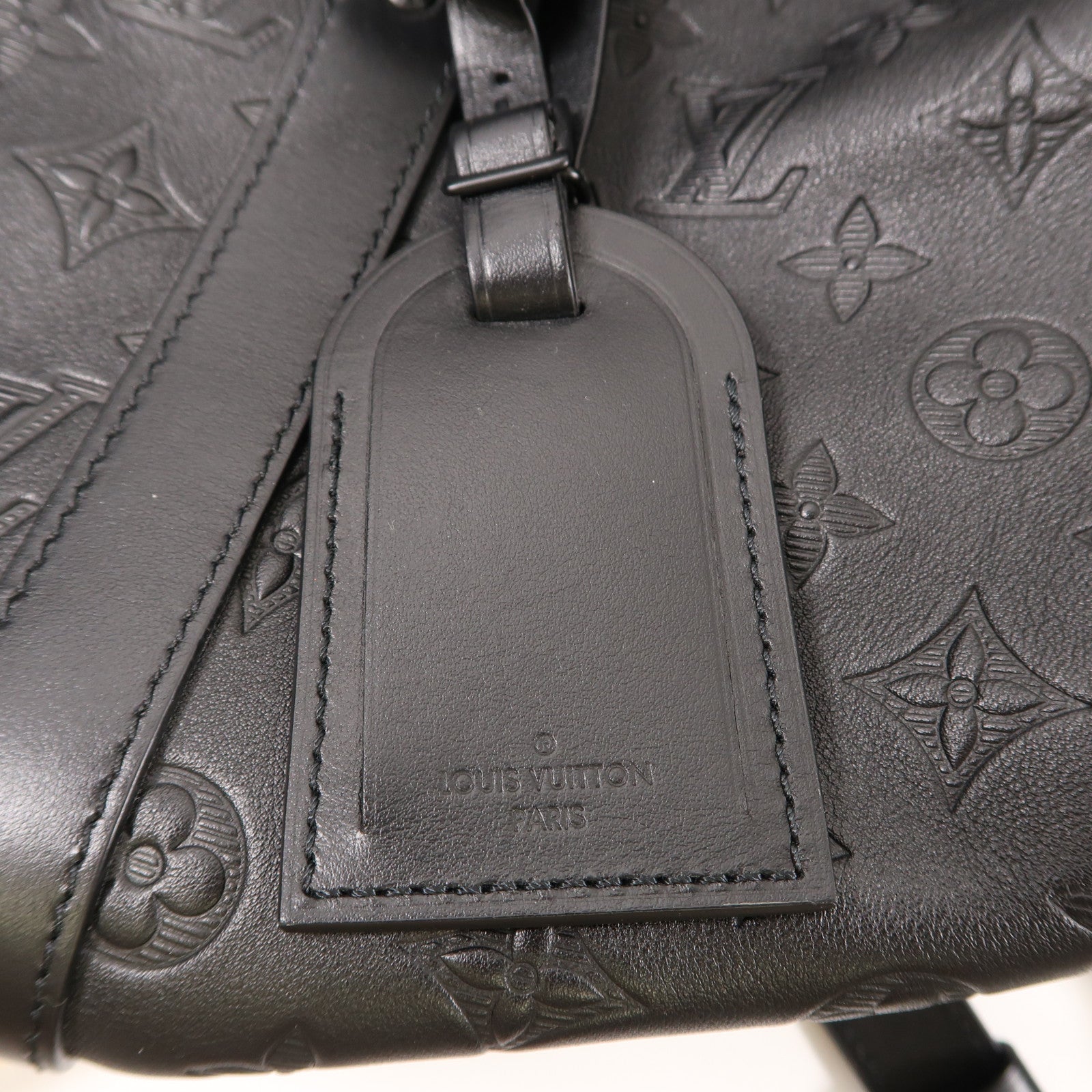 LOUIS VUITTON Monogram Shadow Keepall 50 Bandouliere手挽肩背兩用旅行袋黑色