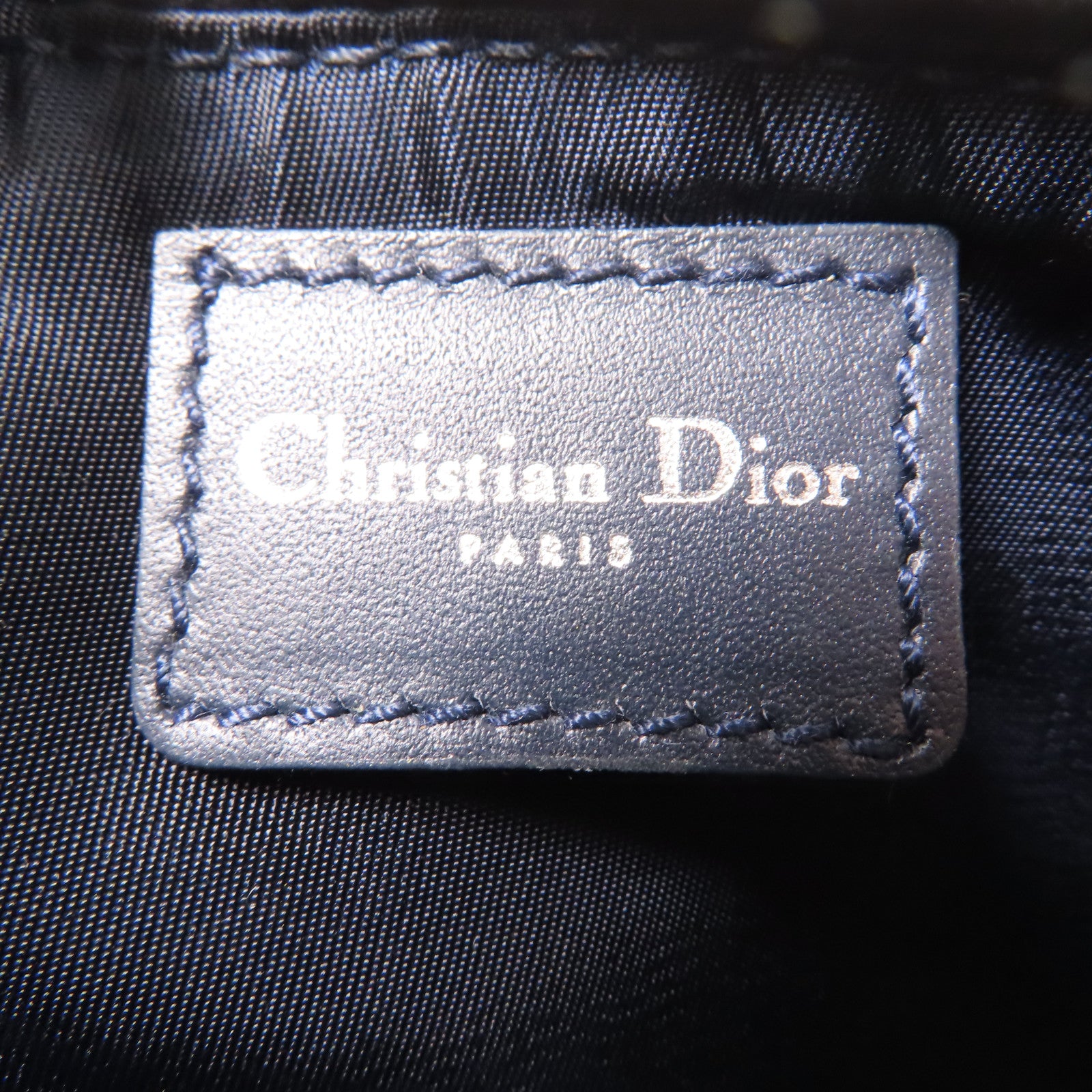 Dior 帆布Pouch銀扣手拿包藍色