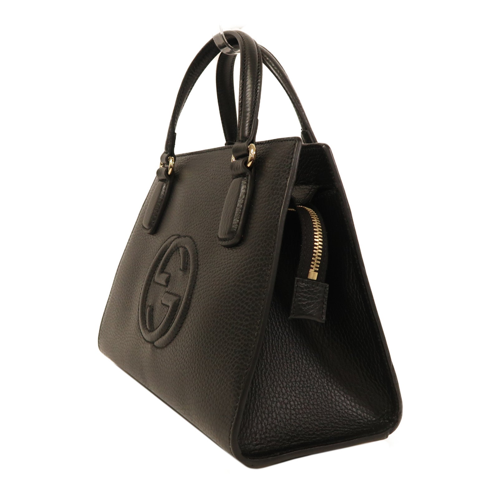 GUCCI 牛皮皮革2 Way Shoulder金扣手挽肩背兩用袋黑色