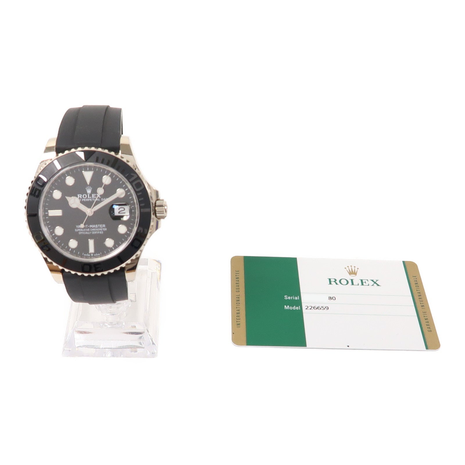 ROLEX Yacht Master 18K白金/橡膠手錶自動機芯黑色