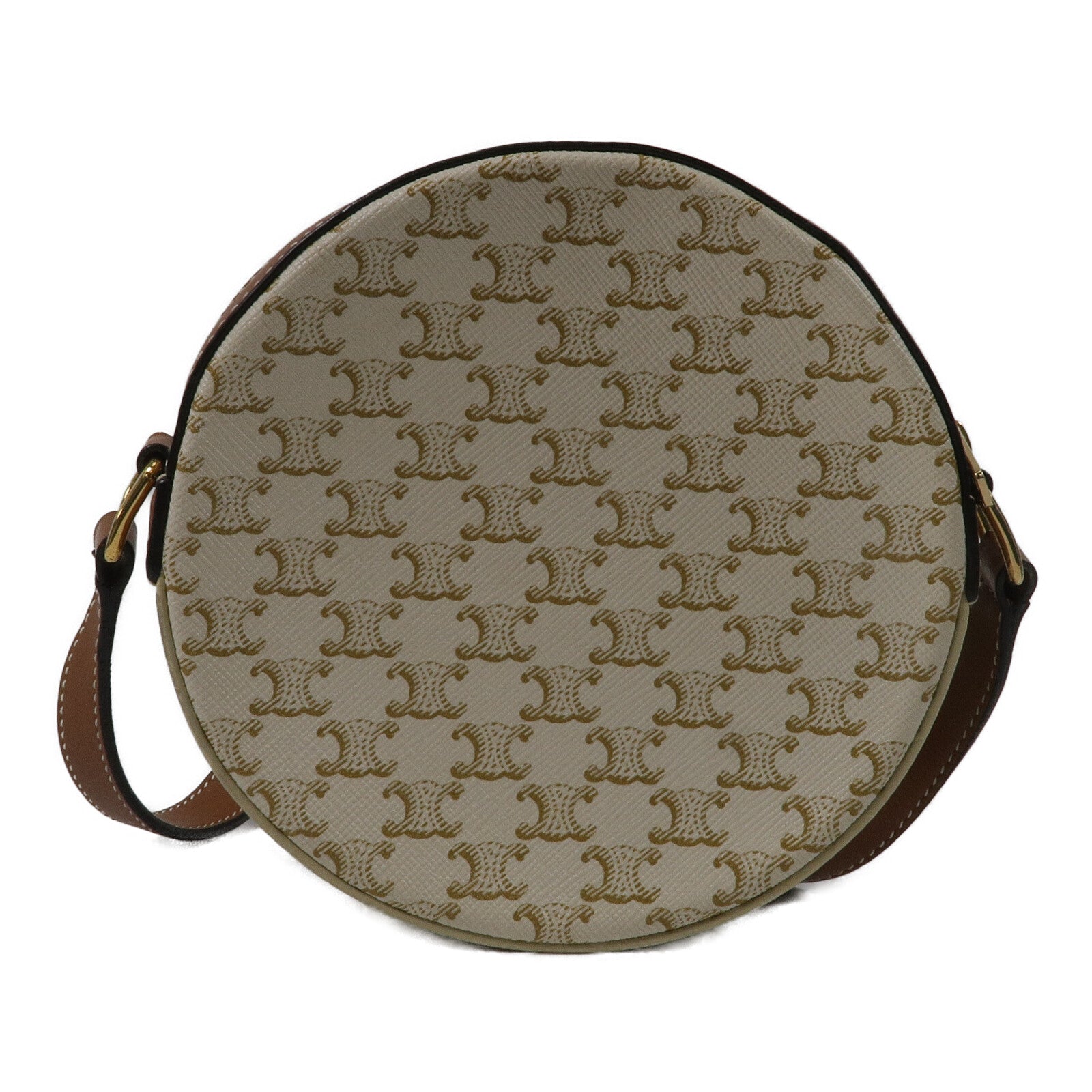 CELINE 塗層帆布Triomphe Round Shoulder Bag肩背袋