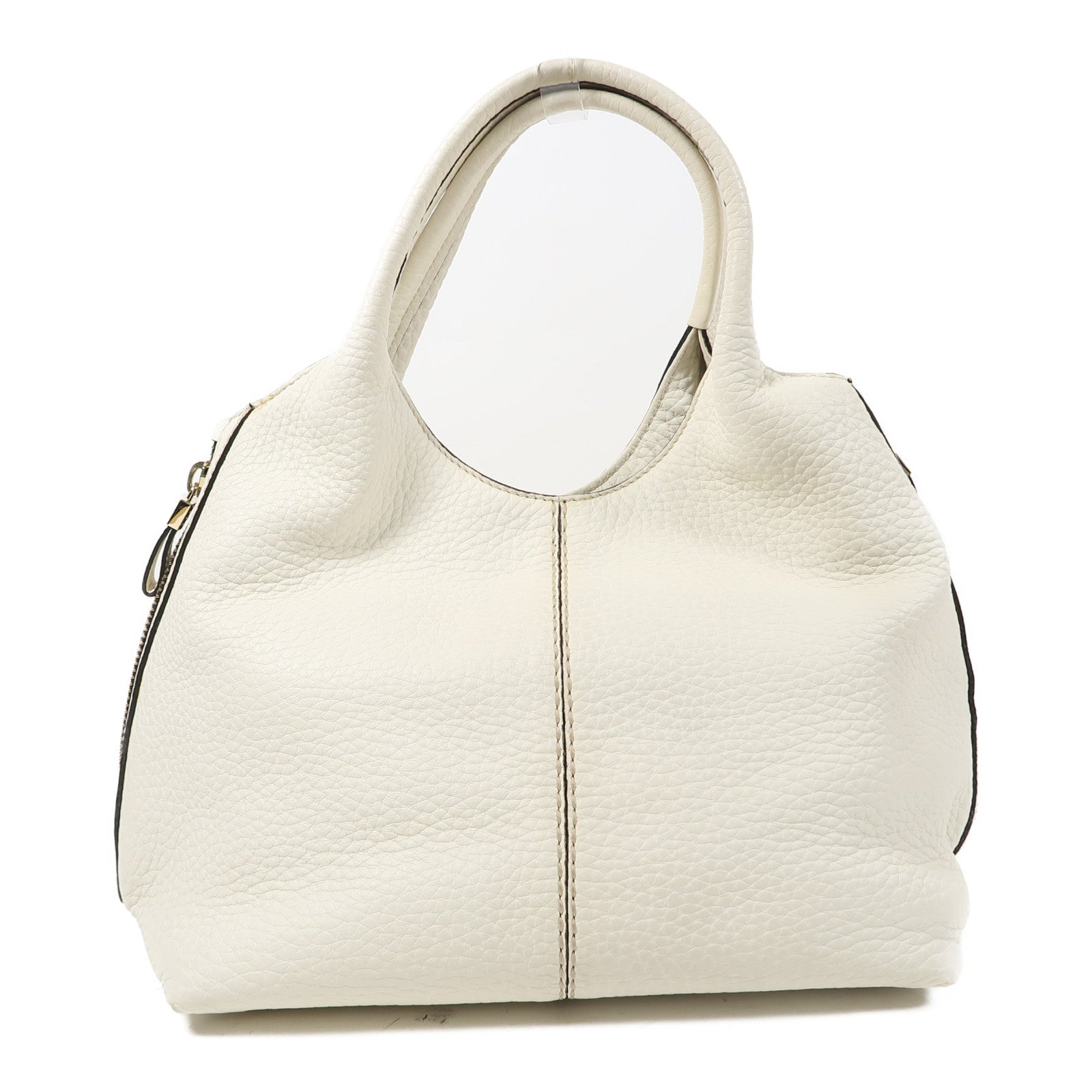 TOD'S 牛皮皮革Hand Bag金扣手挽袋白色