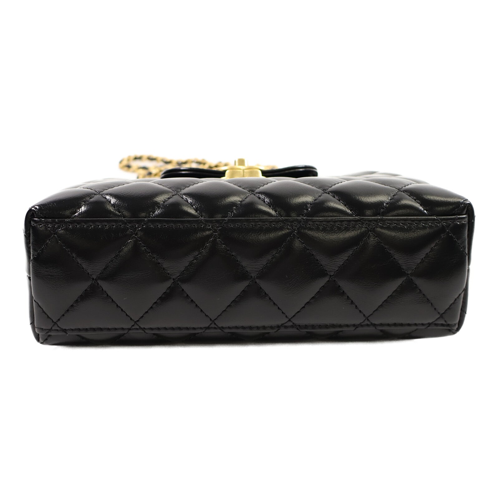 CHANEL 牛皮皮革Mini Kelly Bag鏈帶手挽肩背兩用袋