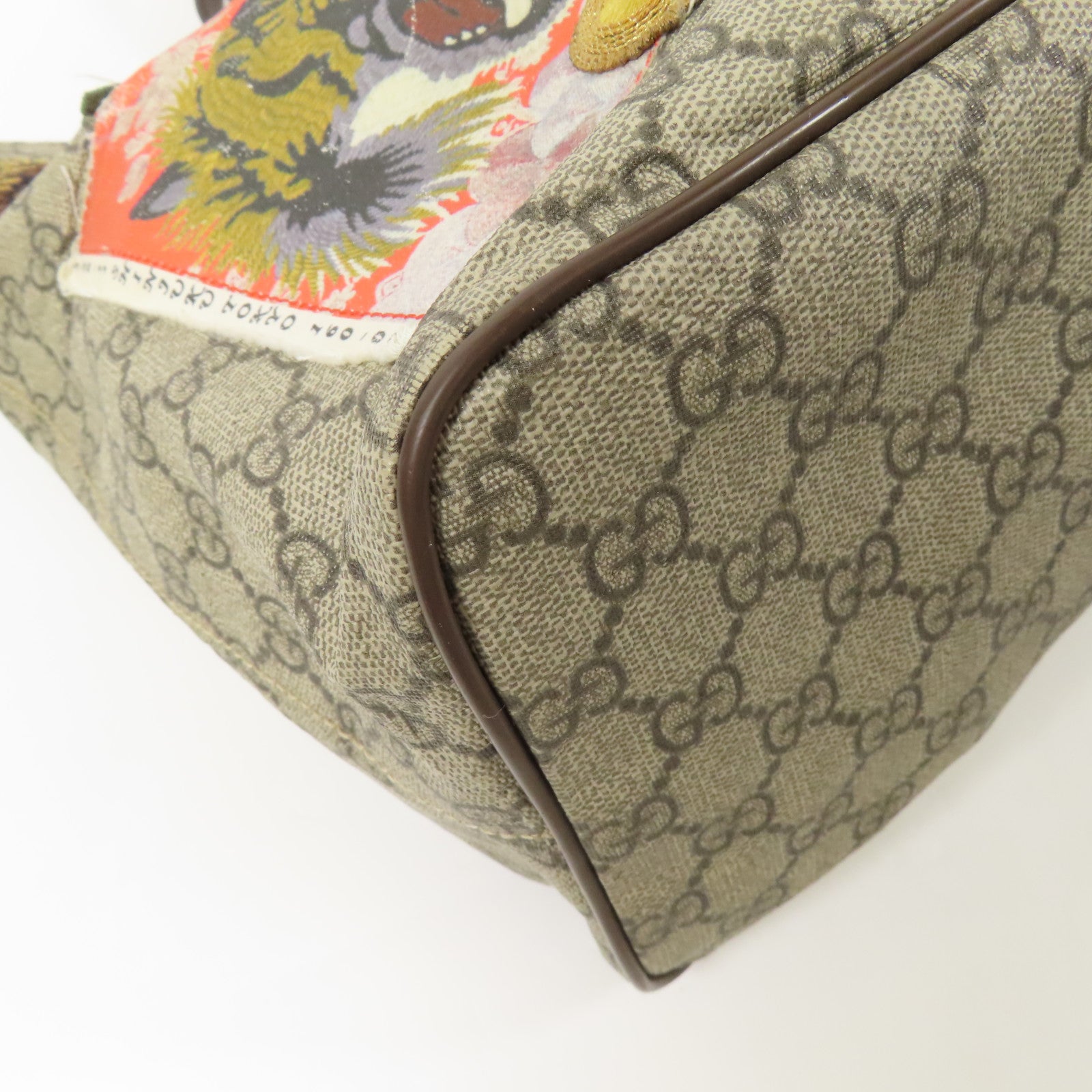 GUCCI 塗層帆布Tote Bag金扣手挽肩背兩用袋