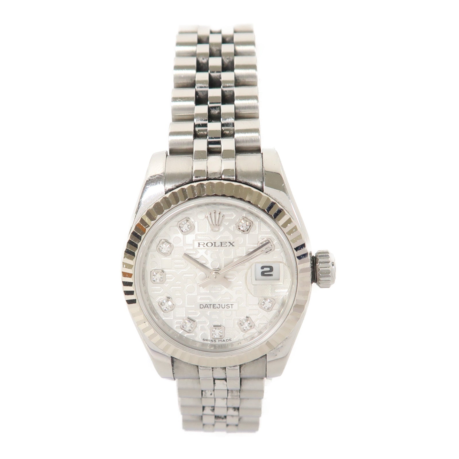 ROLEX 18K白金/不鏽鋼 Datejust自動機芯手錶銀色