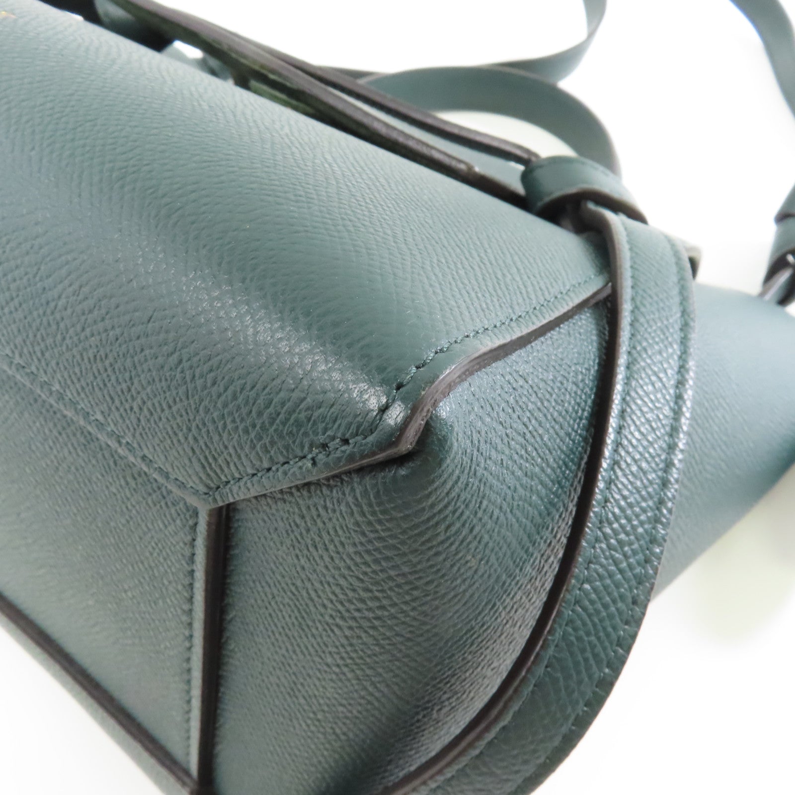 CELINE 牛皮皮革Belt Bag金扣手挽肩背兩用袋綠色